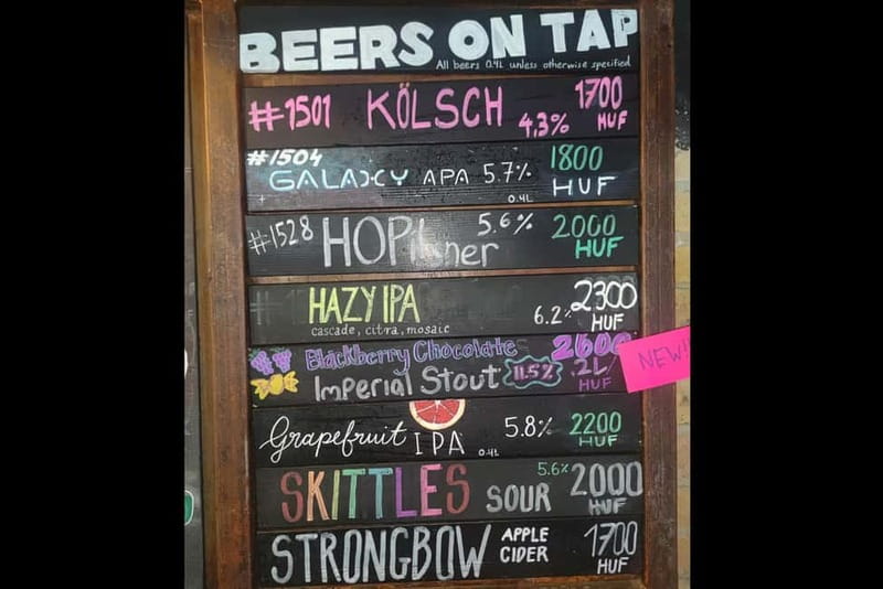Budapest: 9-tier Hungarian & Craft Beer Tasting w/ snacks - Ruin Brew in the Jewish Quarter: a beer stop with a real local setting