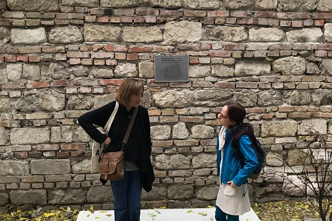 Budapest City Walk in Jewish Quarter - The WWII Ghetto Wall Trace and Shoes Monument by the Danube