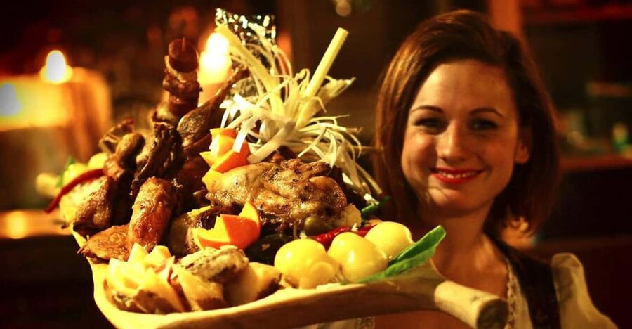 Budapest: Medieval Dinner Show with Drinks - Your menu choices: Lancelot’s Challenge, Butcher’s Sword, or Budapest style beef
