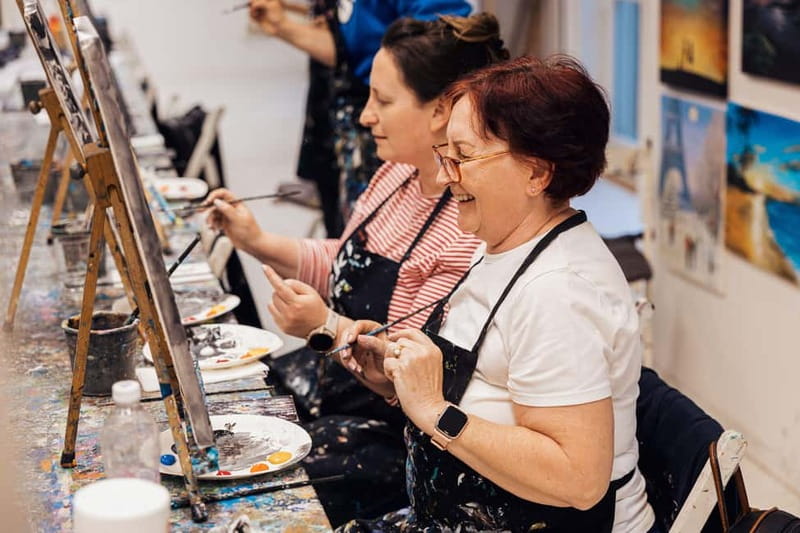 Budapest: Paint and sip experience - English Instruction And The Small-Group Language Detail