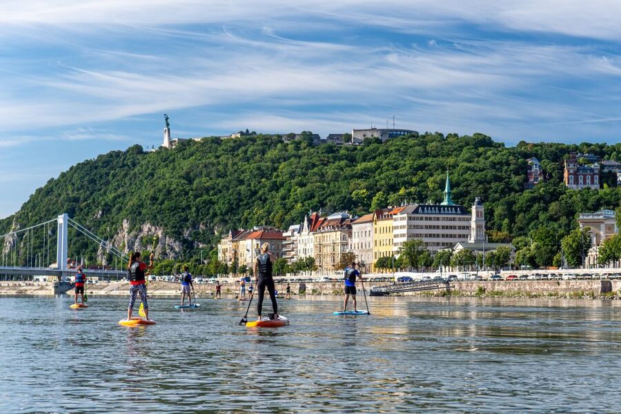 Budapest: Standup Paddleboarding Tour - Budapest Danube SUP at sunset, from Lupa Island toward Romai