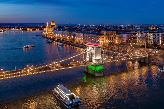 Cocktail Cruise and City Views on the Danube in Budapest - Elisabeth Bridge, Gellért Hill, and the Hotel Gellért Thermal Bath Area