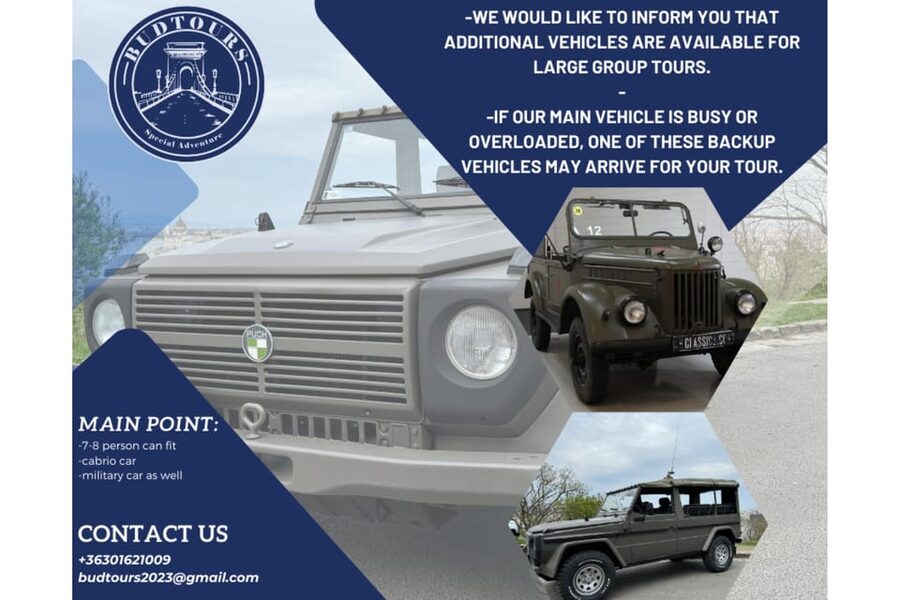 Iconic Budapest tour with Classic Russian Jeep and G-Wagon - Andrassy Avenue, Opera House, and Heroes Square in the same loop