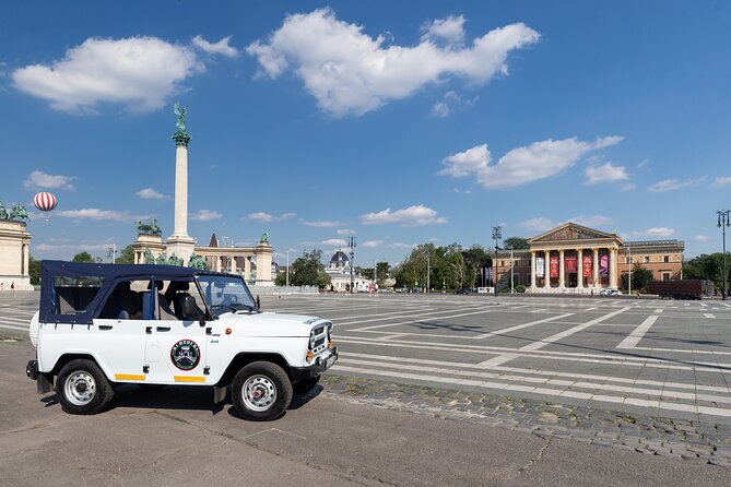 Private Budapest City tour with Classic Russian Jeep or G-Wagon! - Pest classics: Parliament, Nyugati station, and St. Stephen’s Basilica
