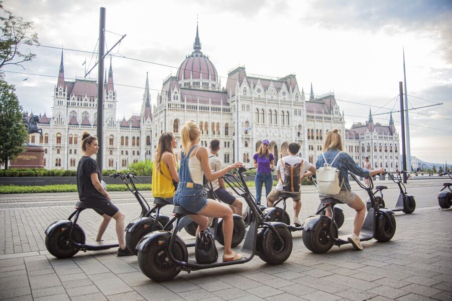 Top sights of Pest downtown on e-scooters incl. Parliament - How an E-Scooter Ride Makes Pest Feel Close-Up